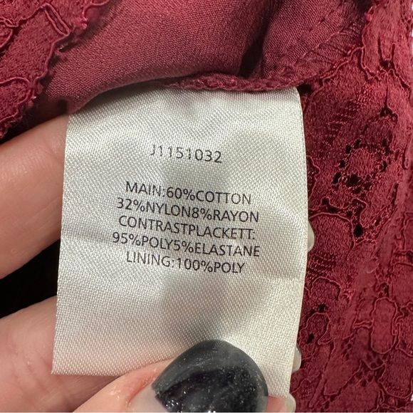 The Jetset Diaries “The Ruins” Cranberry Red Lace-Up Bodycon Lace Dress - Picture 10 of 11